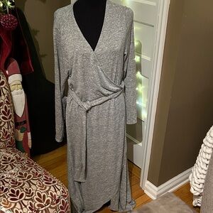 GAP Gray Long Sleeve Wrap Dress